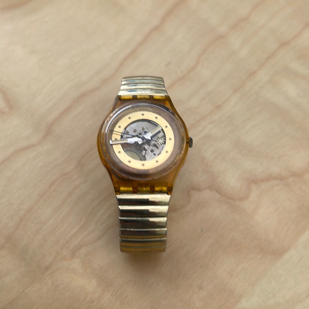Vintage 1989 Swatch Watch Golden Bond
